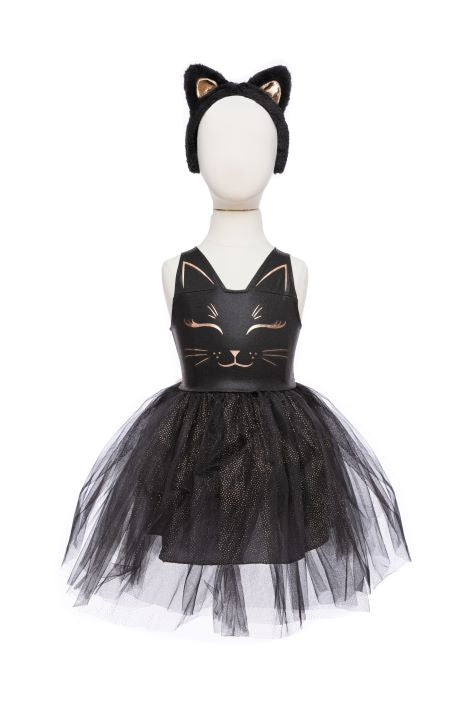 Black Cat Dress & Headpiece Size 5-6
