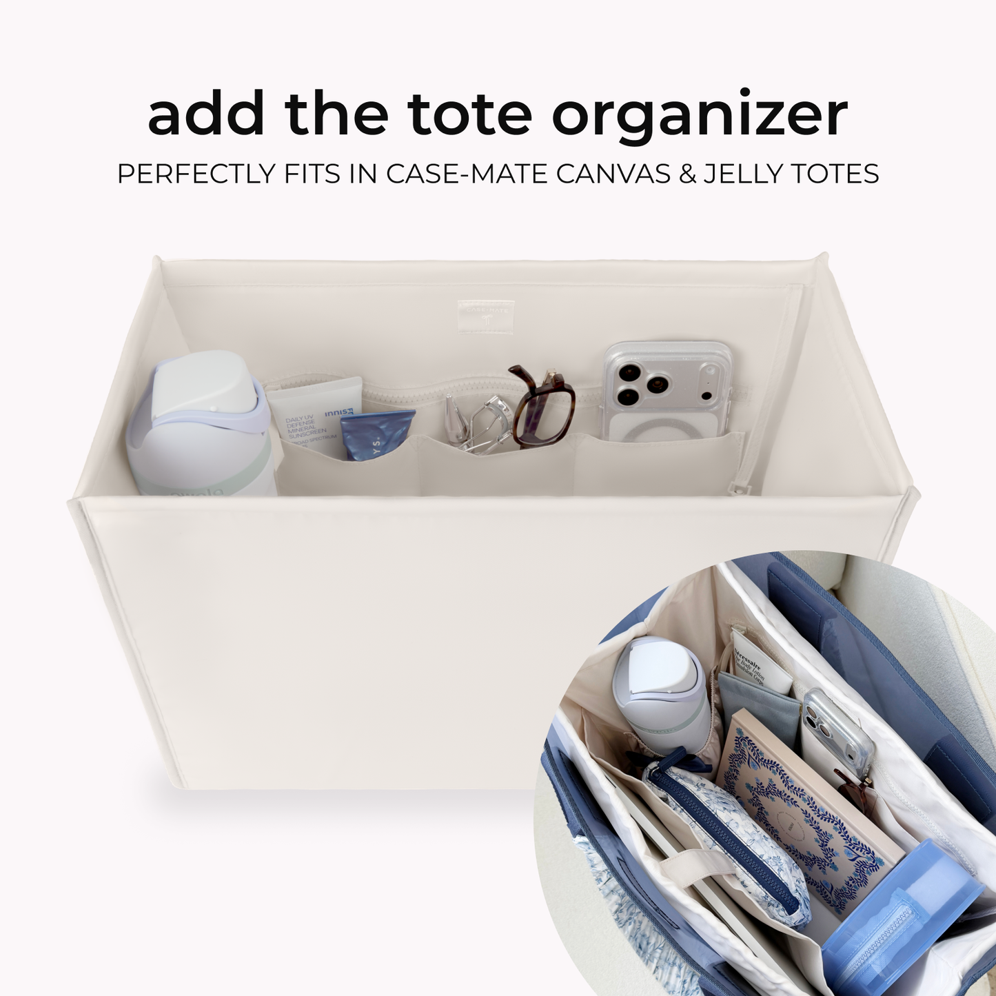 Case-Mate Latte Gingham Bow Jelly Tote Bag