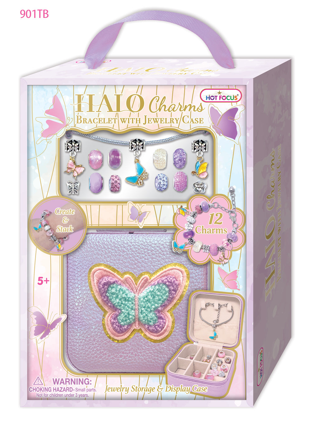 Halo Charm Bracelet & Jewelry Case TD Butterfly