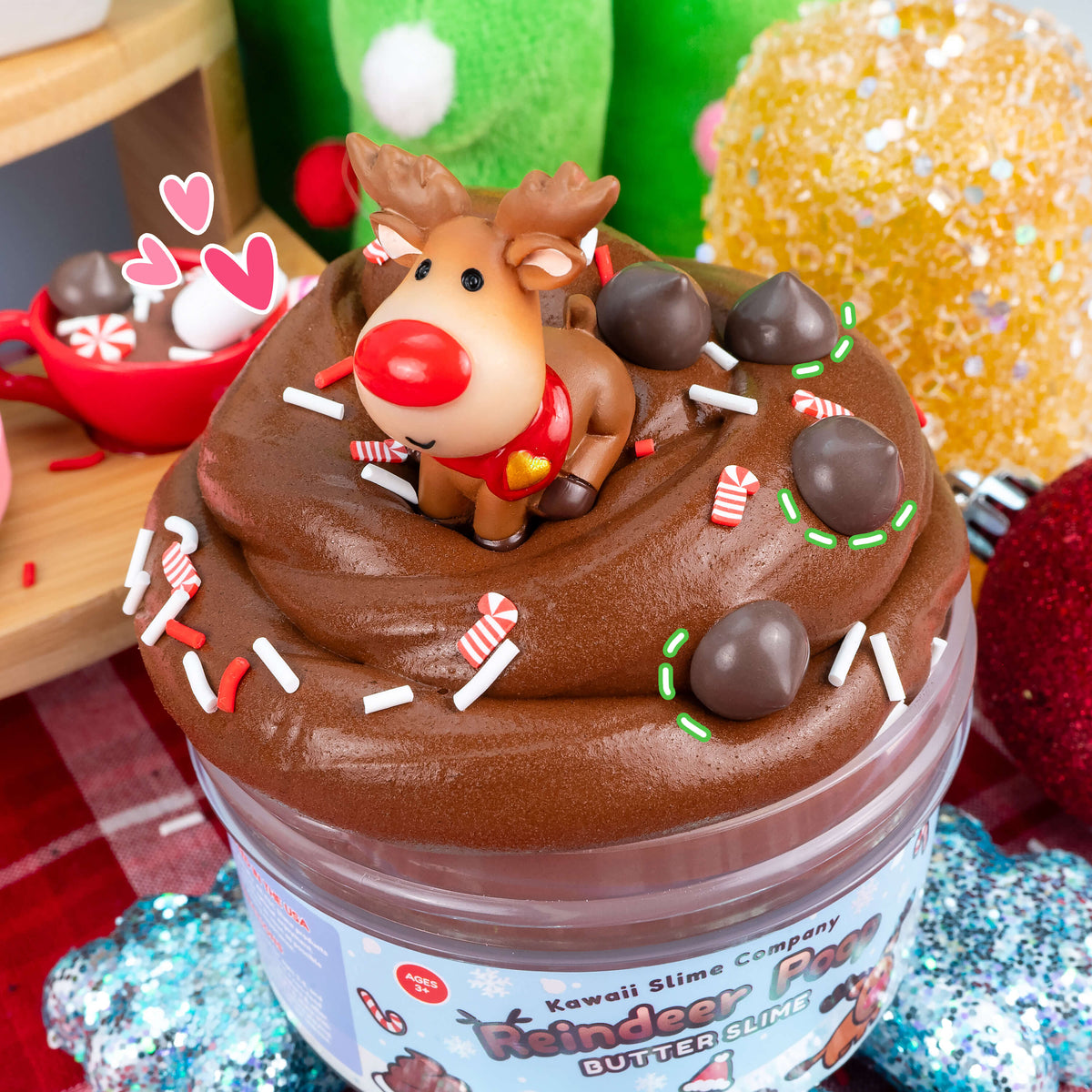 Kawaii Reindeer Poop Butter Slime