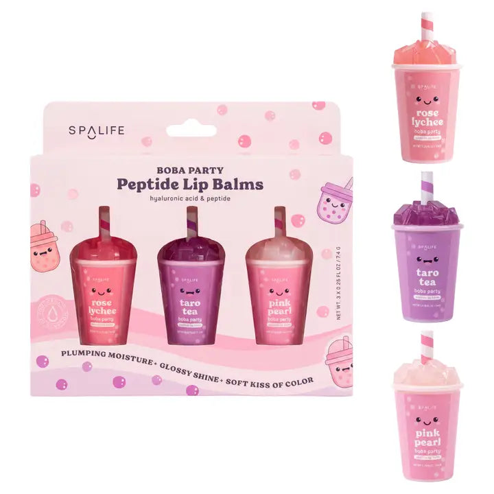 Boba Party Pepetide Lip Balm Trio