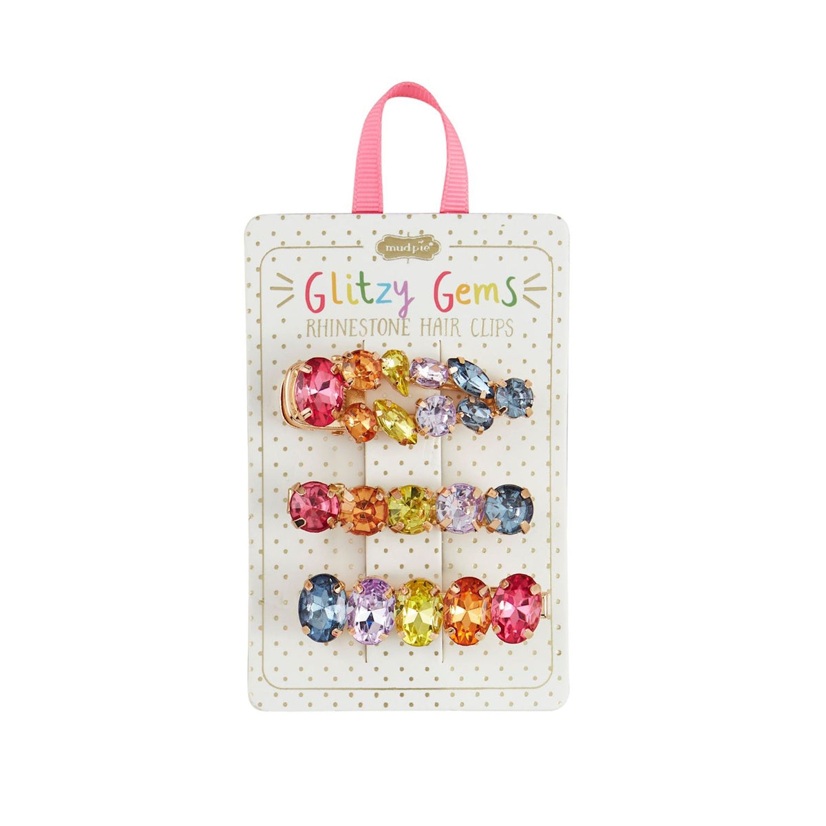 Rainbow Glitzy Gem Hair Clips