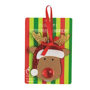 Red Deer Light Up Christmas Ornament