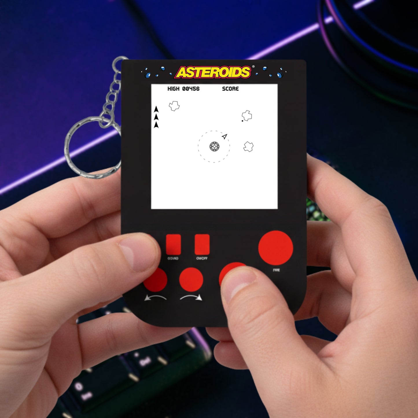 Asteroids Arcade Keyring