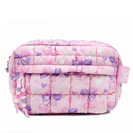 Quilted Cherry Bow Pouch