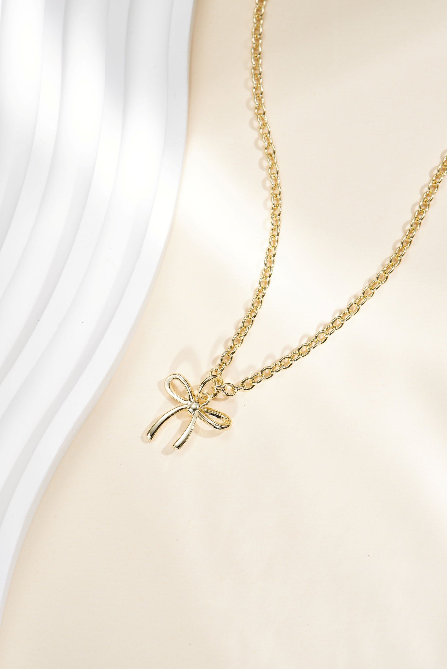 Gold Bow Necklace