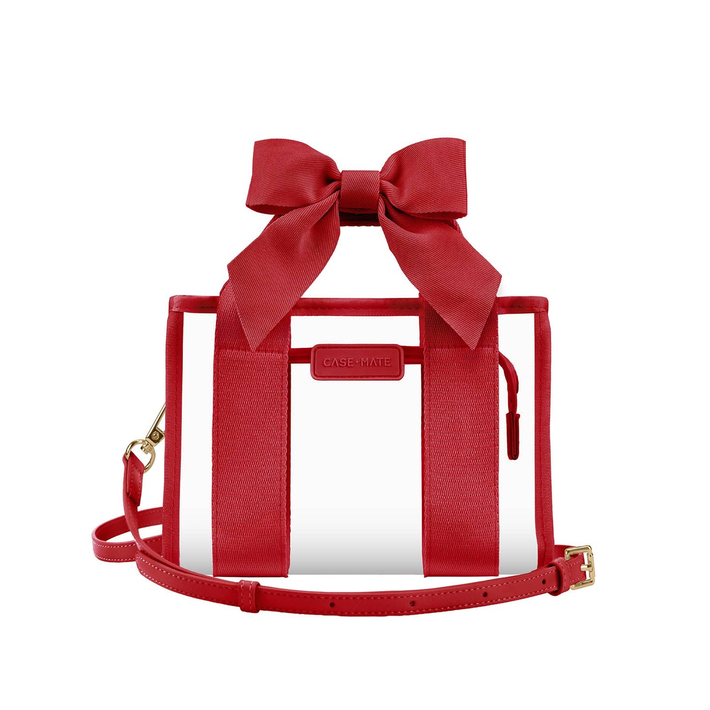 Case-Mate Clear Stadium Bag: Varsity Red Bow
