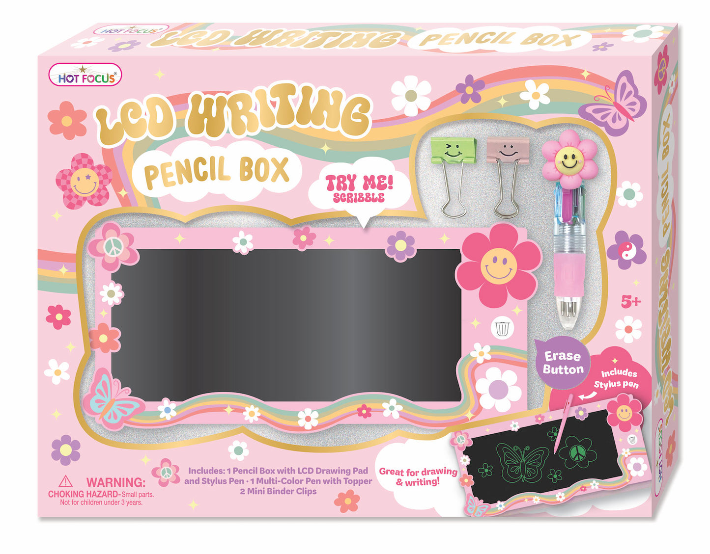 LCD Writing Pencil Box Groovy Flower