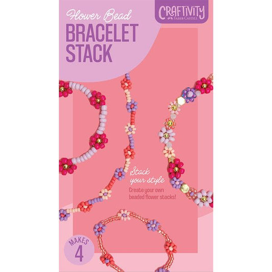 Flower Bead Bracelet Stack