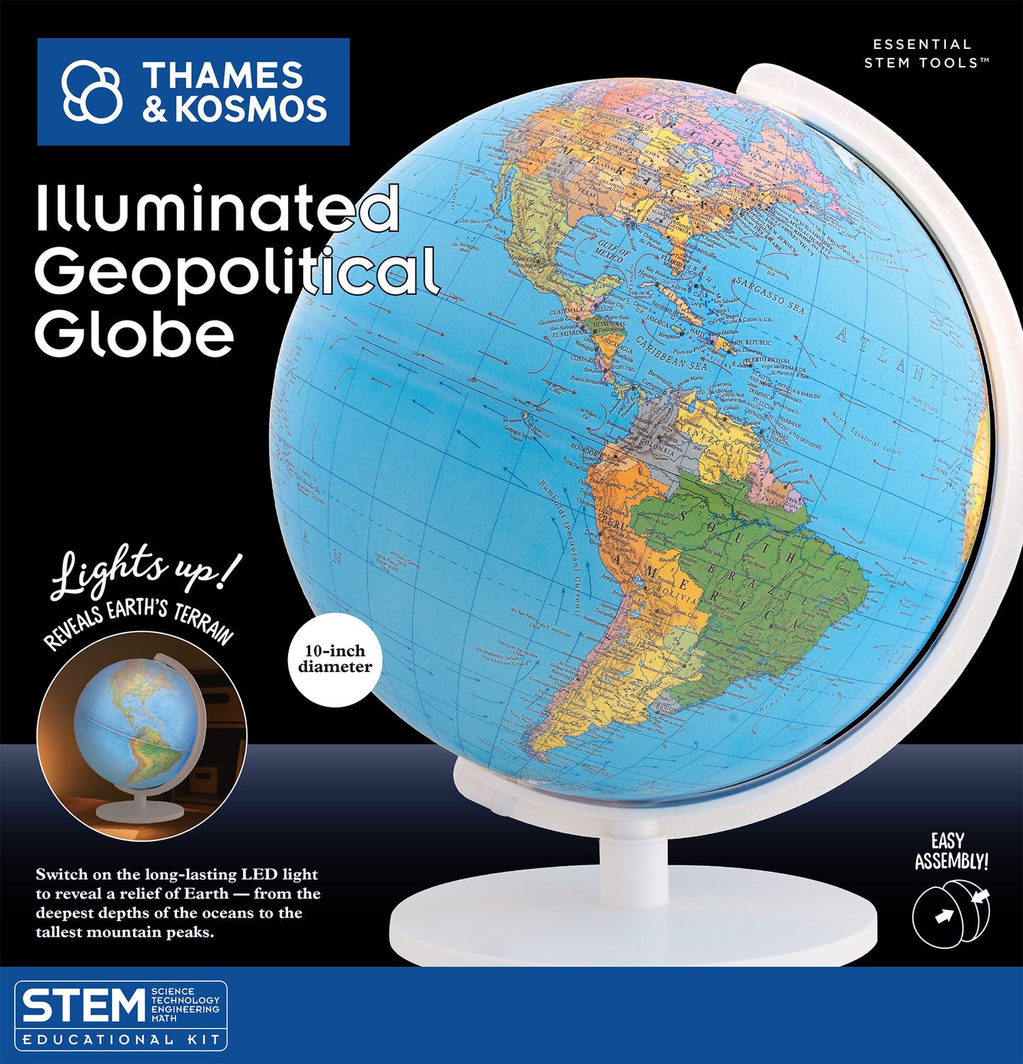 Illuminated Geopolitical Globe
