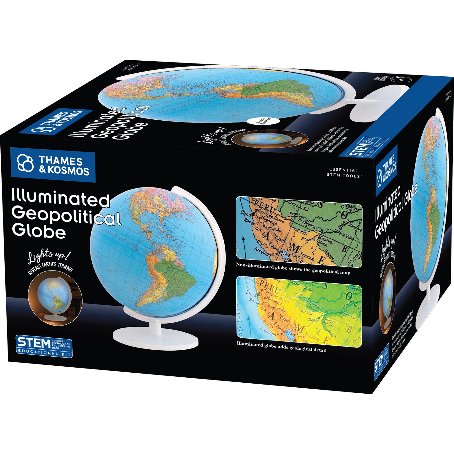 Illuminated Geopolitical Globe