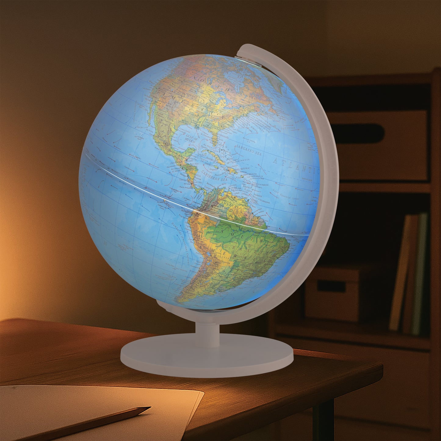 Illuminated Geopolitical Globe