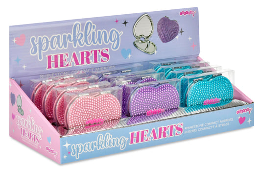 Heart Rhinestone Compact Mirror