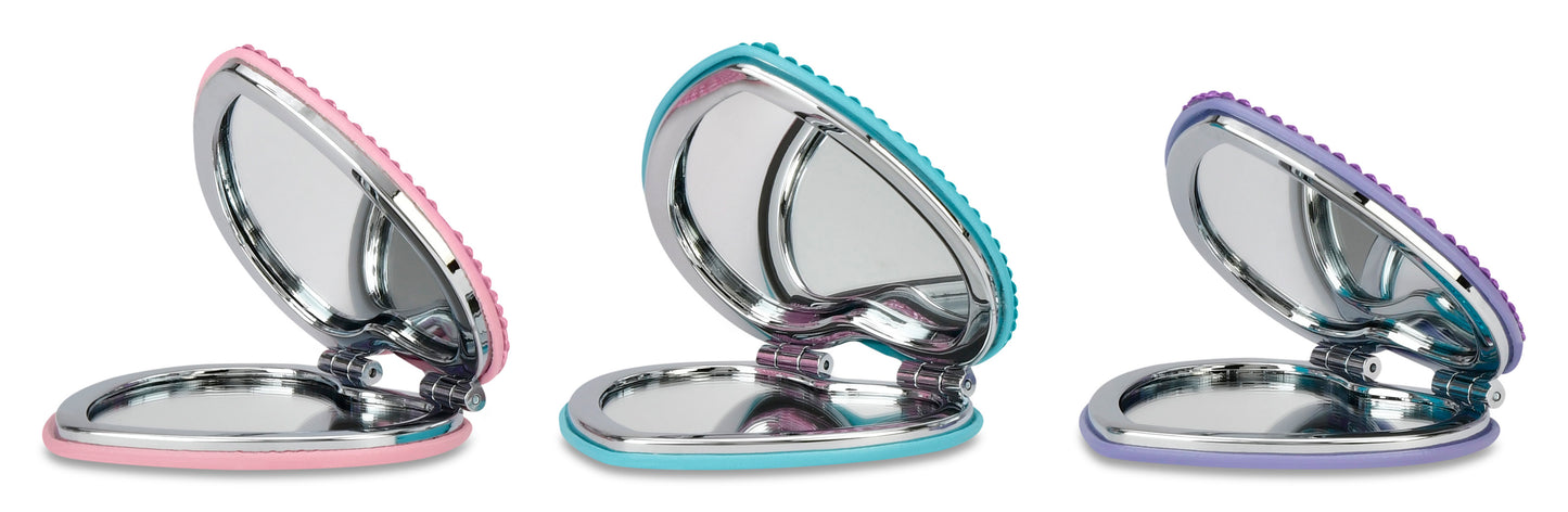 Heart Rhinestone Compact Mirror