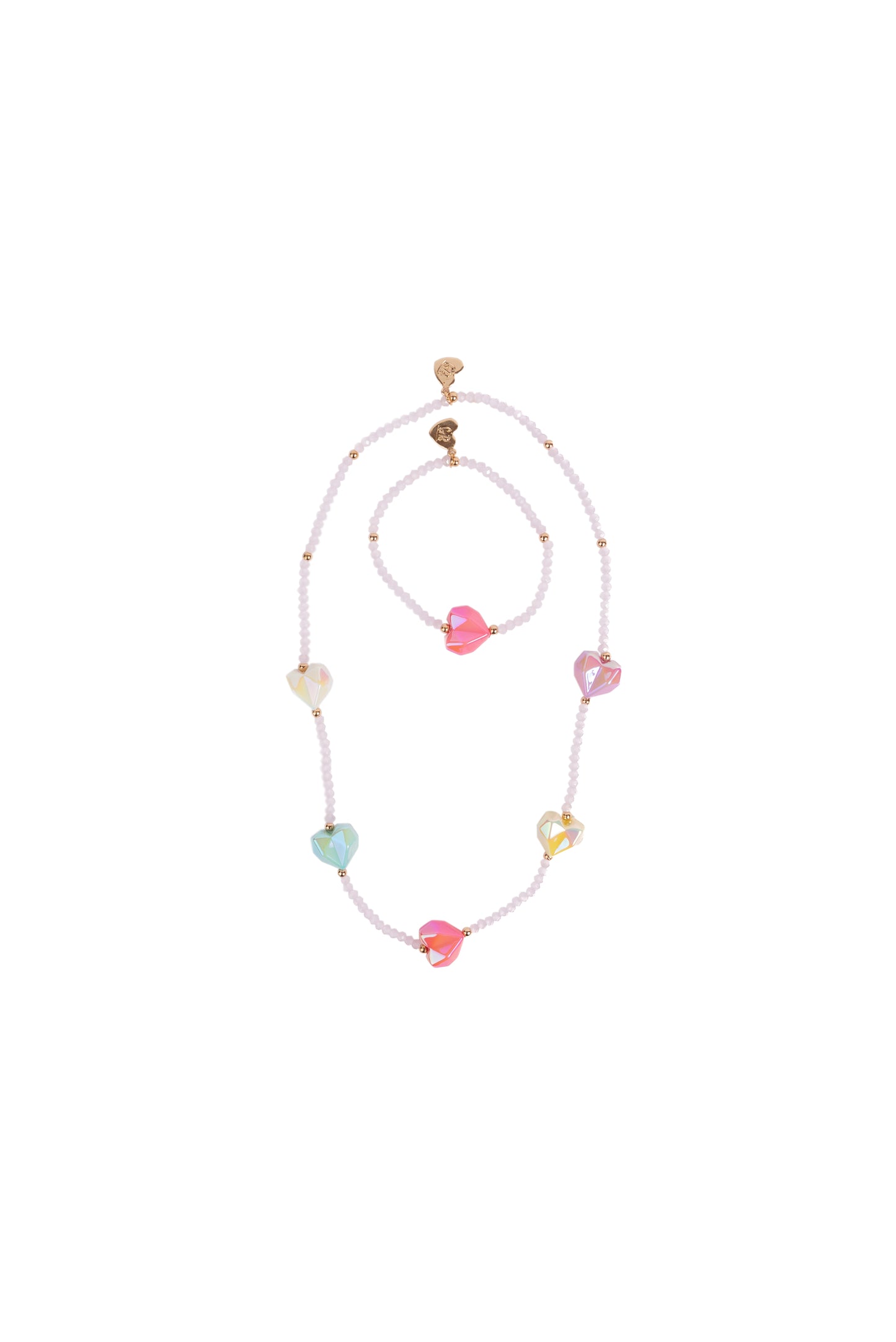 Heart Geode Necklace & Bracelet Set