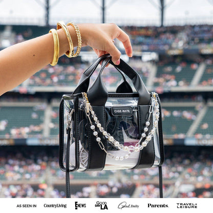 Case-Mate Clear Stadium Bag: Varsity Red Bow