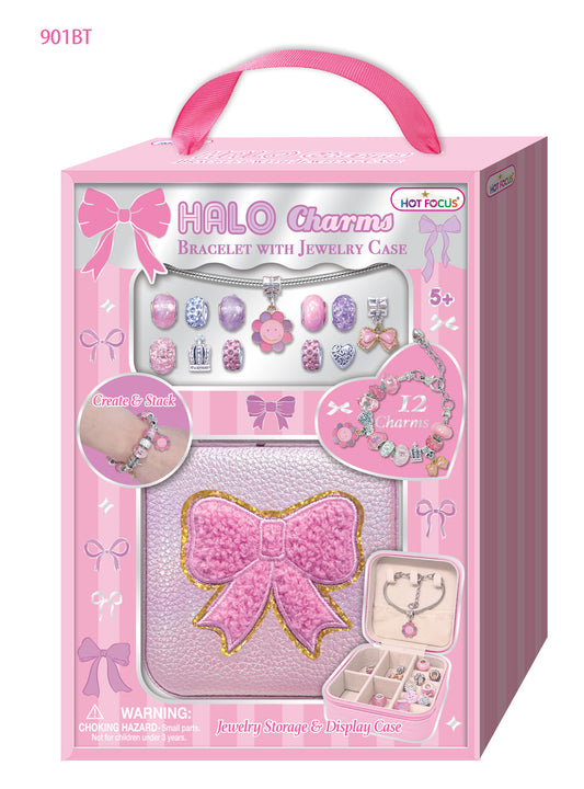 Halo Charms Bracelet & Jewelry Case Bow