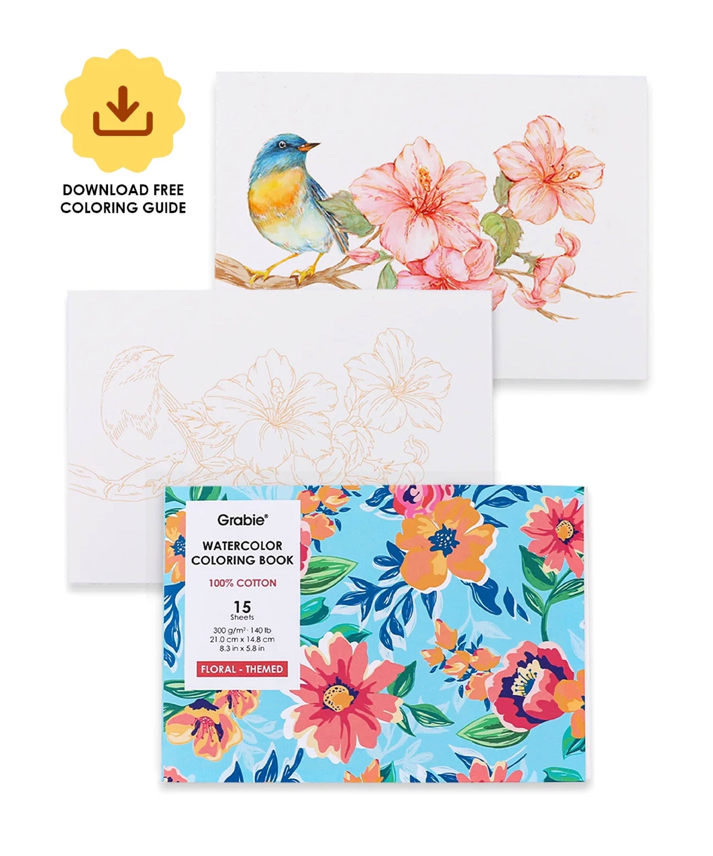 Floral Watercolor Coloring Book