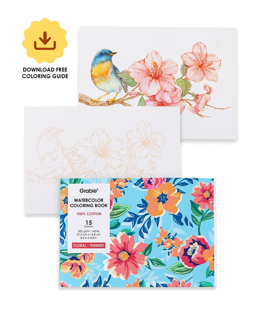 Floral Watercolor Coloring Book