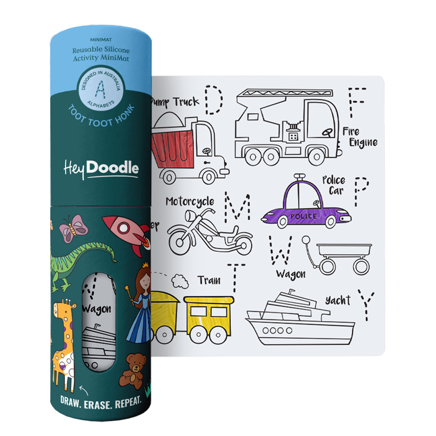 Mini Silicone Coloring Mat Toot Toot Honk