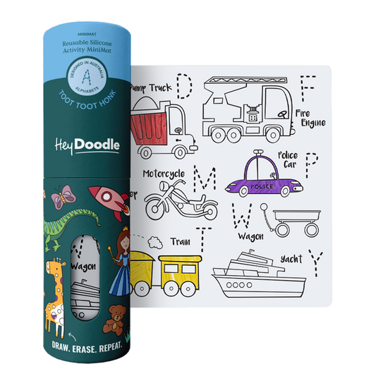 Mini Silicone Coloring Mat Toot Toot Honk