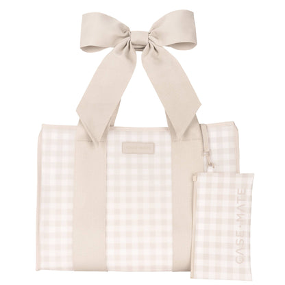 Case-Mate Latte Gingham Bow Jelly Tote Bag