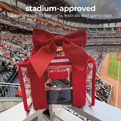 Case-Mate Clear Stadium Bag: Varsity Red Bow