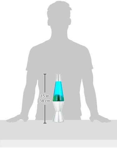 14.5 Inch Lava Lamp - Yellow/Blue/Silver