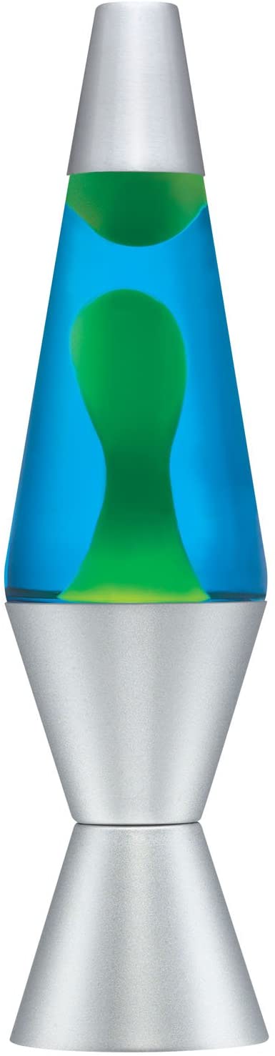 14.5 Inch Lava Lamp - Yellow/Blue/Silver