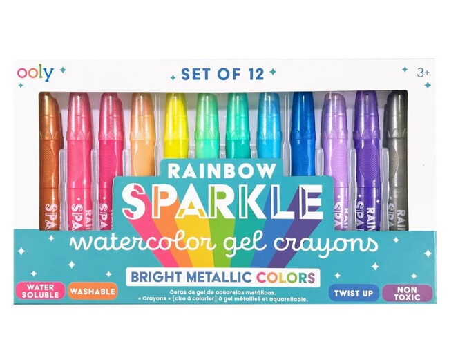Rainbow Sprkl Gel Crayons