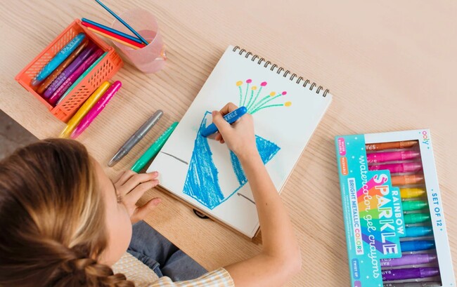 Rainbow Sprkl Gel Crayons