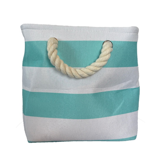 Striped Canvas Tote Green